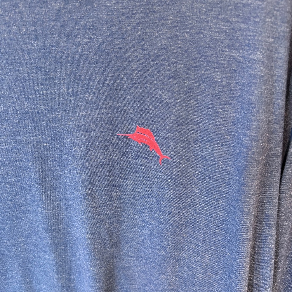 Tommy Bahama Mens XXL Blue Long‎ Sleeve Tee Red Rum Wine Graphic T-Shirt - Picture 4 of 9